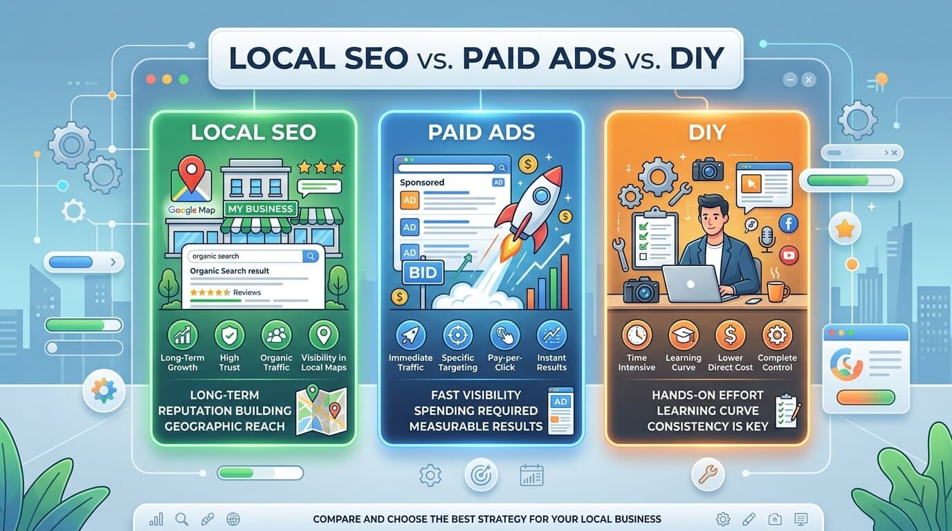 Local SEO vs. Paid Ads vs. DIY