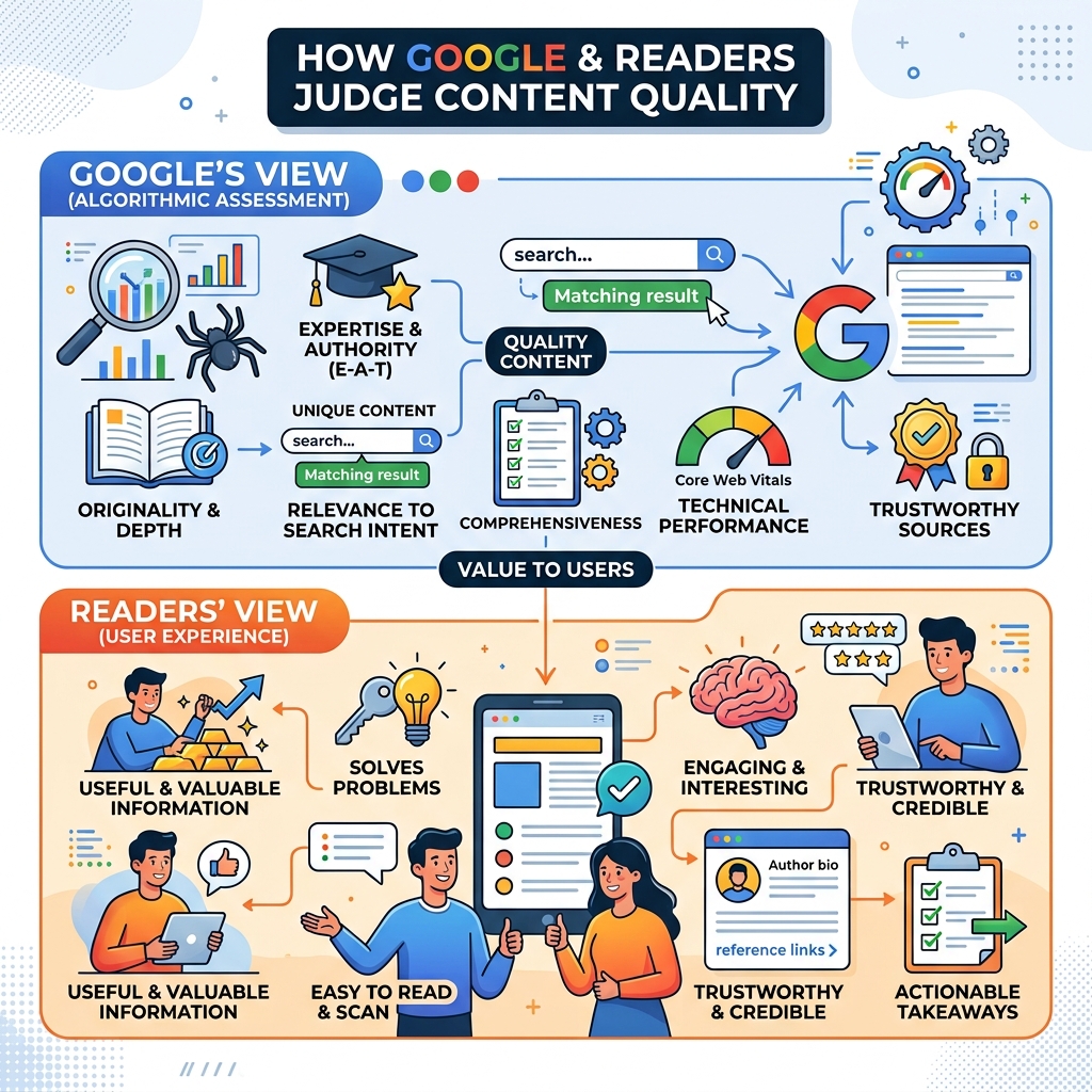 How Google - and Readers - Judge Content Quality