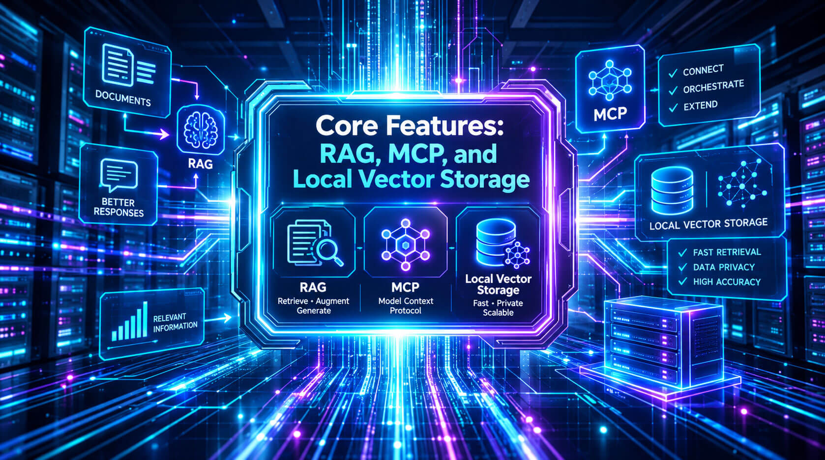 Core Features: RAG, MCP, and Local Vector Storage