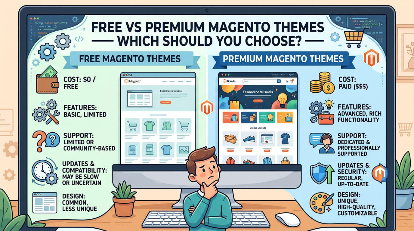 Free vs Premium Magento Themes