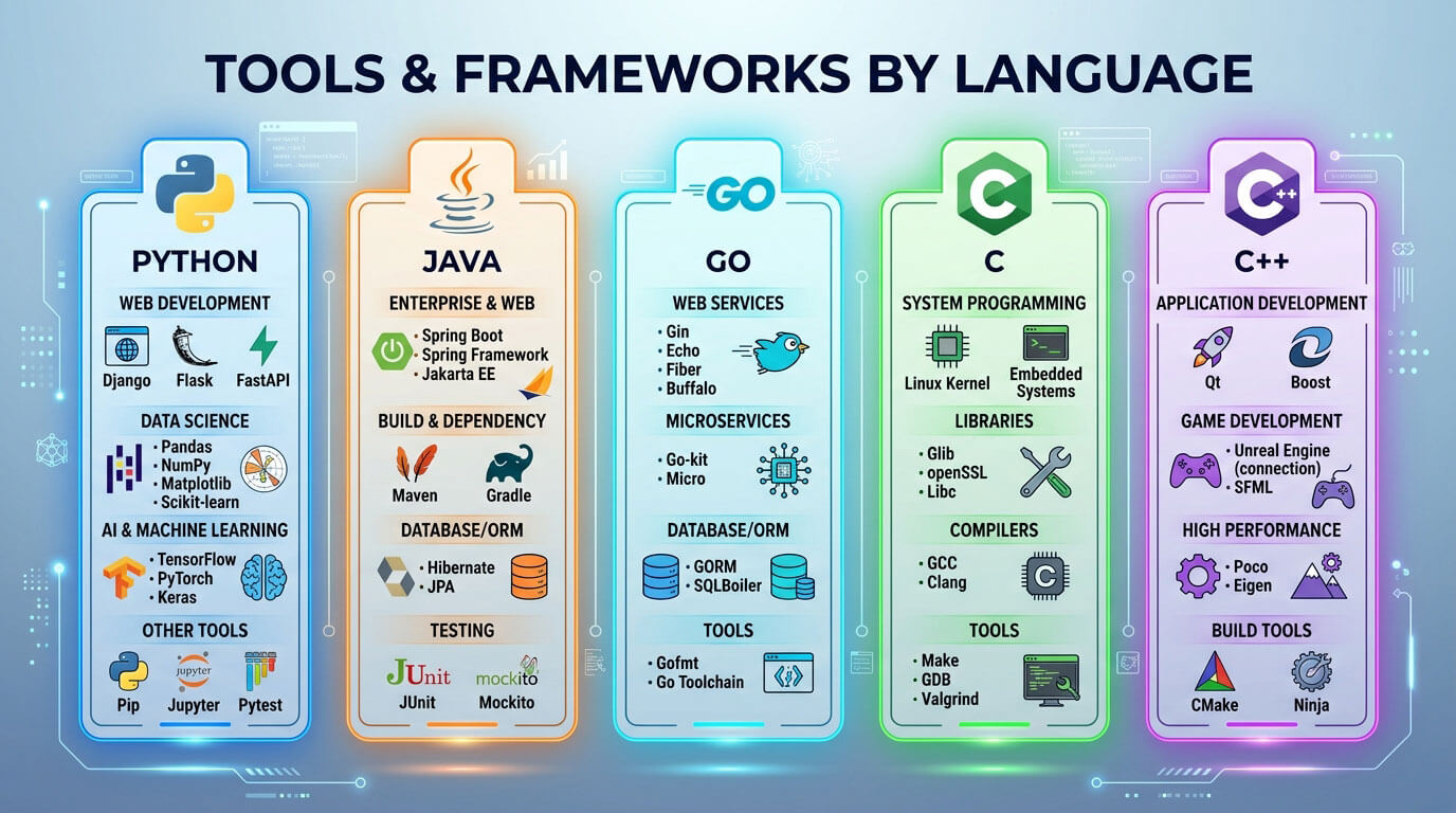 Tools & Frameworks by Language
