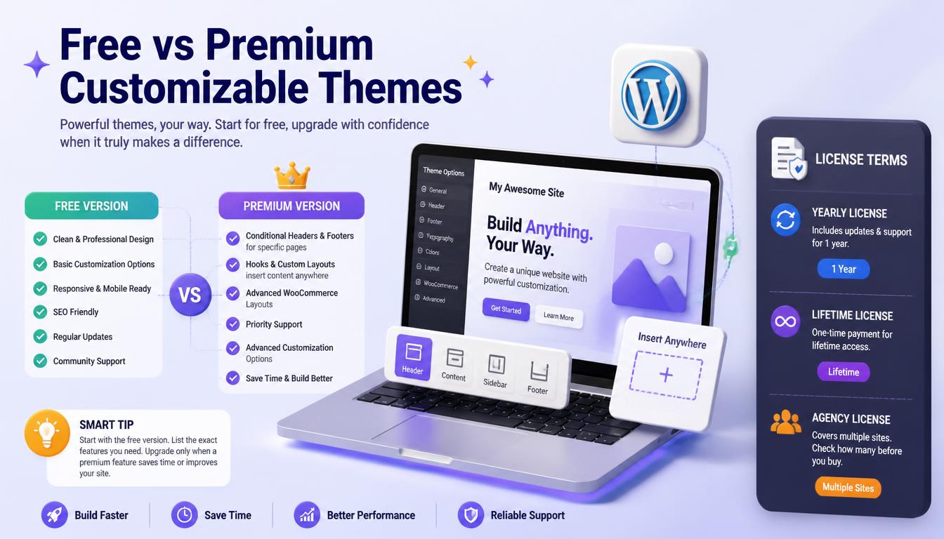 Free vs Premium Customizable Themes