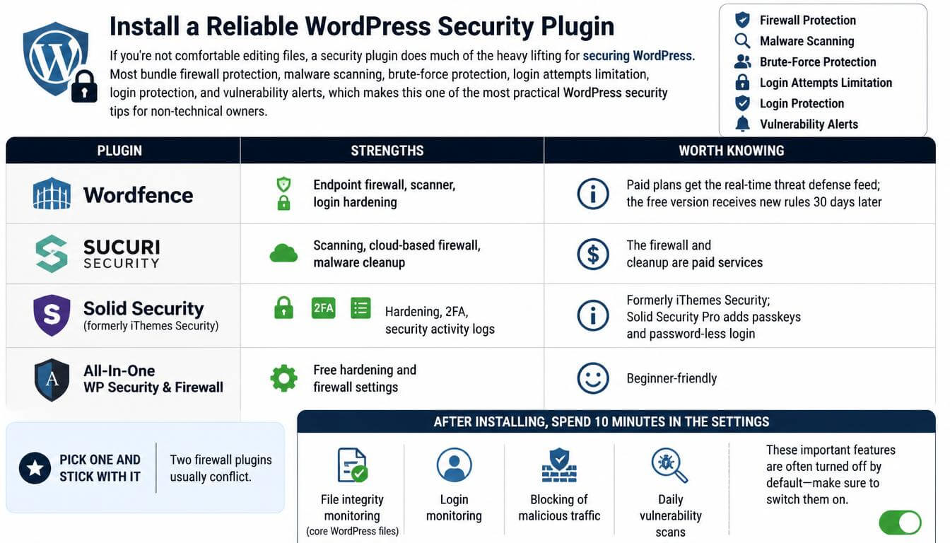 Install a Reliable WordPress Security Plugin