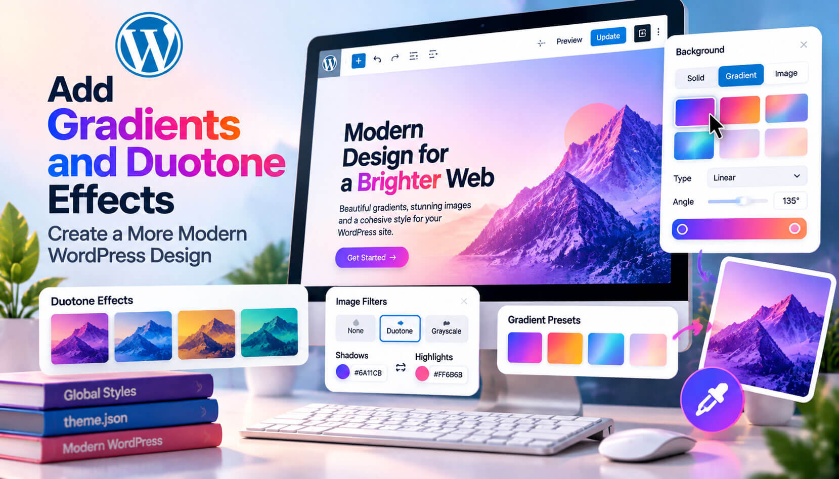 Add Gradients and Duotone Effects