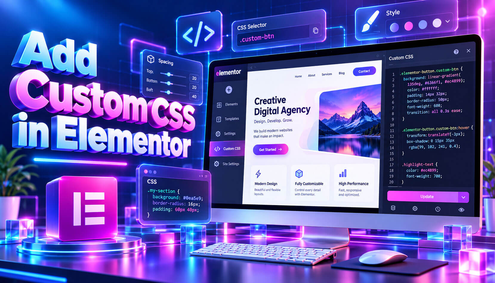 Add Custom CSS in Elementor