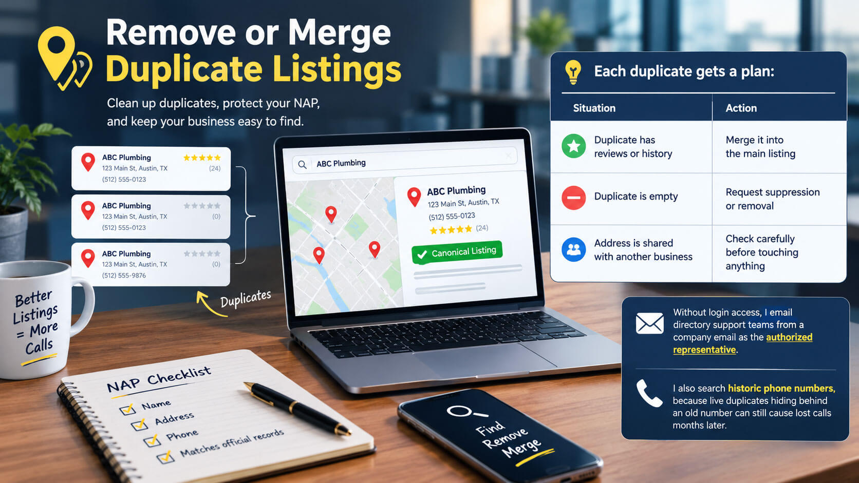 Remove or Merge Duplicate Listings