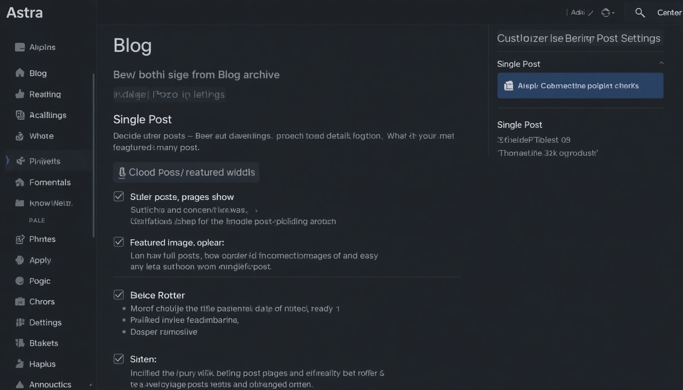 Customize Blog and Single Post Settings