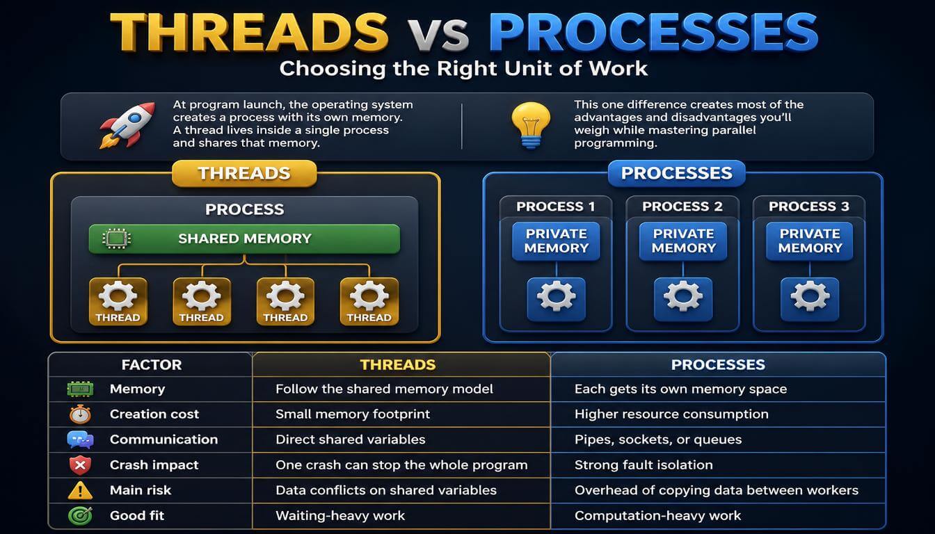 Threads vs Processes: Choosing the Right Unit of Work